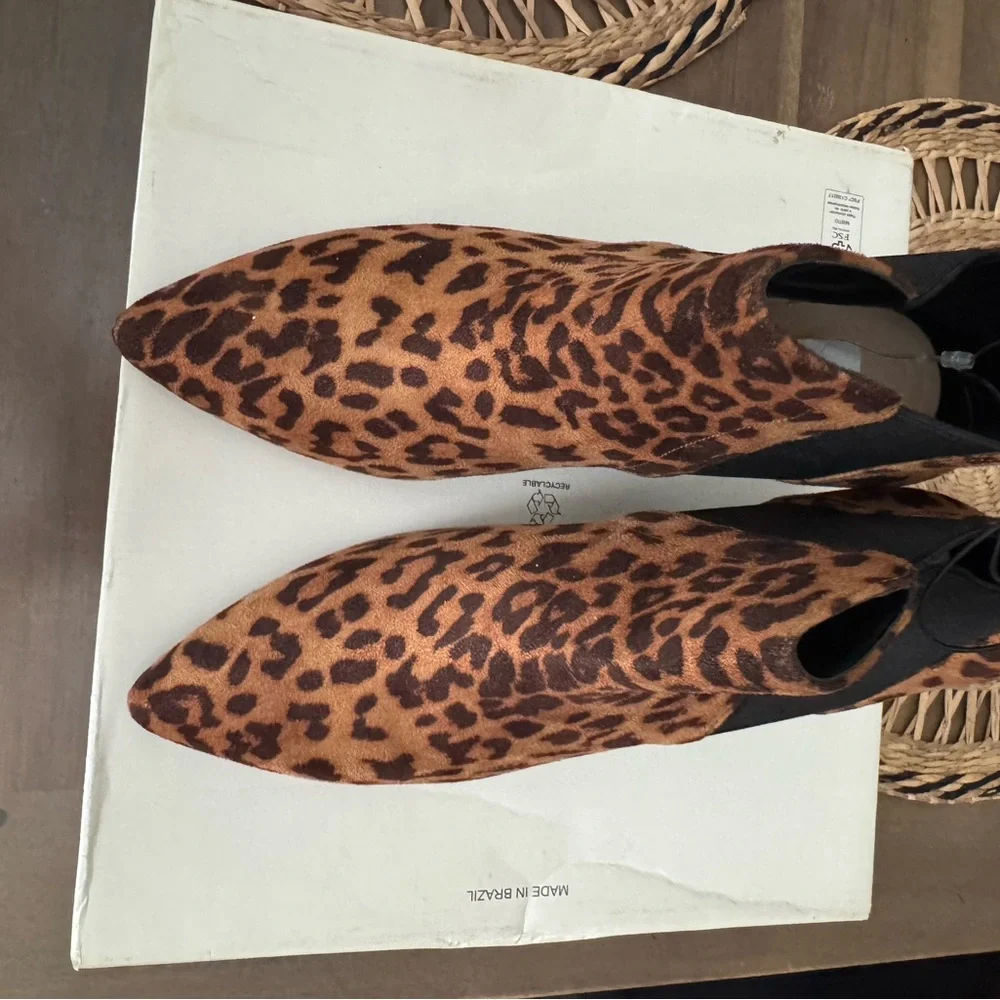 Ann Taylor Animal Print Ankle Booties - Picture 2 of 8